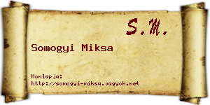 Somogyi Miksa névjegykártya