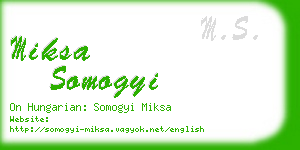 miksa somogyi business card